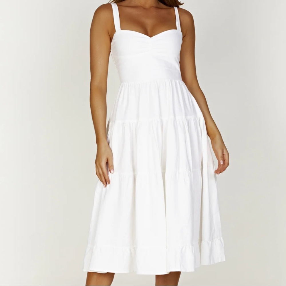 Meshki White Midi Dress